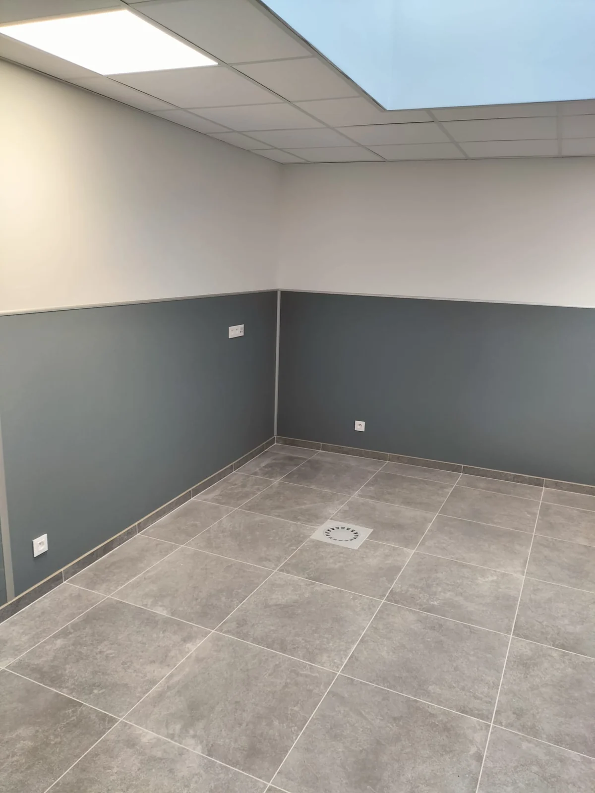 Completed interior with tiled flooring and clean wall finishes